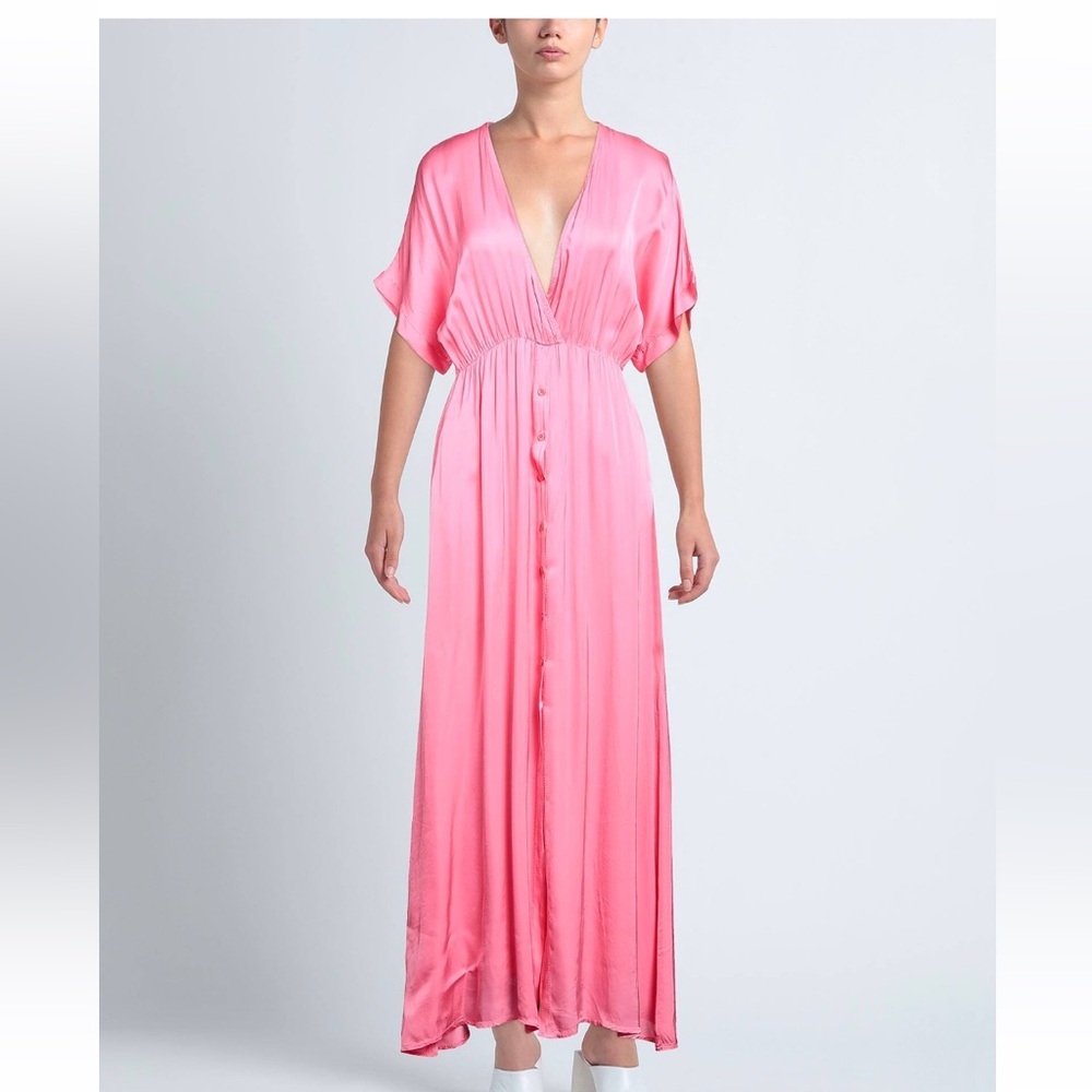 Italian Tantra Brand silk/viscose blend Brand New Elegant Hot Pink Maxi Dress